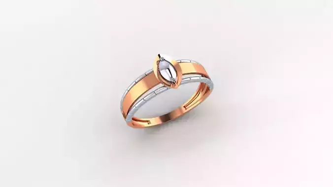 Open Eye Ultra light wt minimalist Plain Gold Ring 3dm stl
