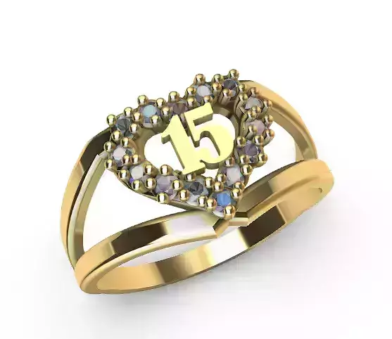  Anillo de 15 para dama-mujer -v- 3D print model