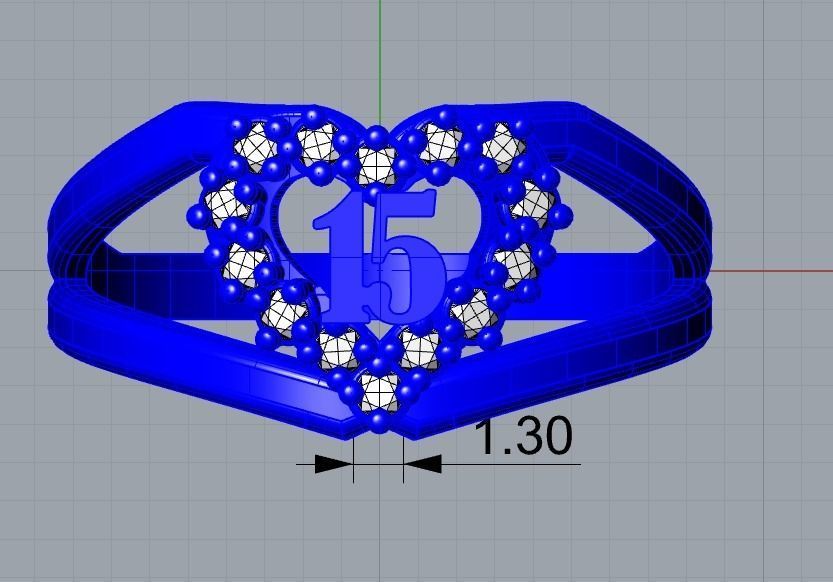  Anillo de 15 para dama-mujer -v- 3D print model_6