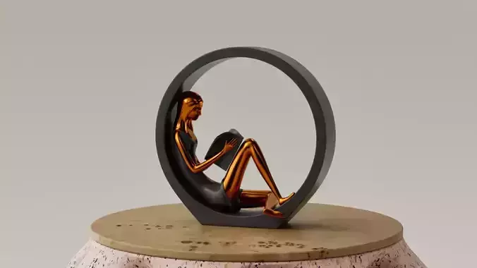 ESCULTURA - MUJER LEYENDO