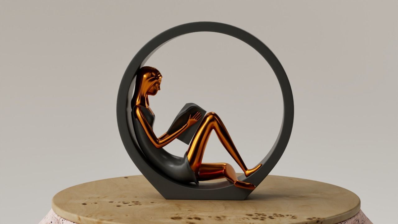 ESCULTURA - MUJER LEYENDO 3D print model_1