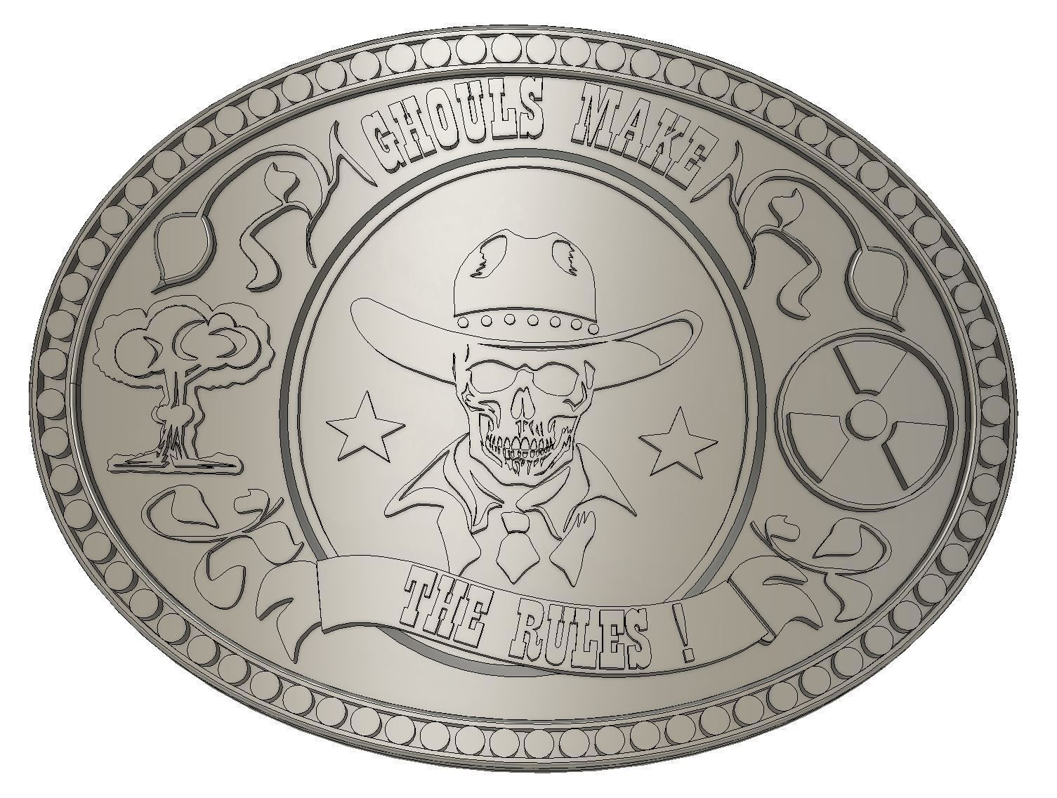 Fallout Ghoul Buckle and Spurs Package 3D print model_1