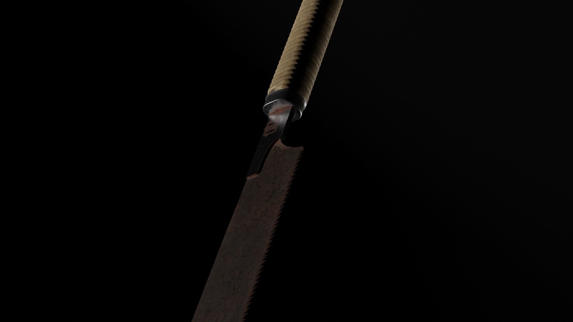 Nokogiri Japanese Sawblade Low-poly 3D model_3