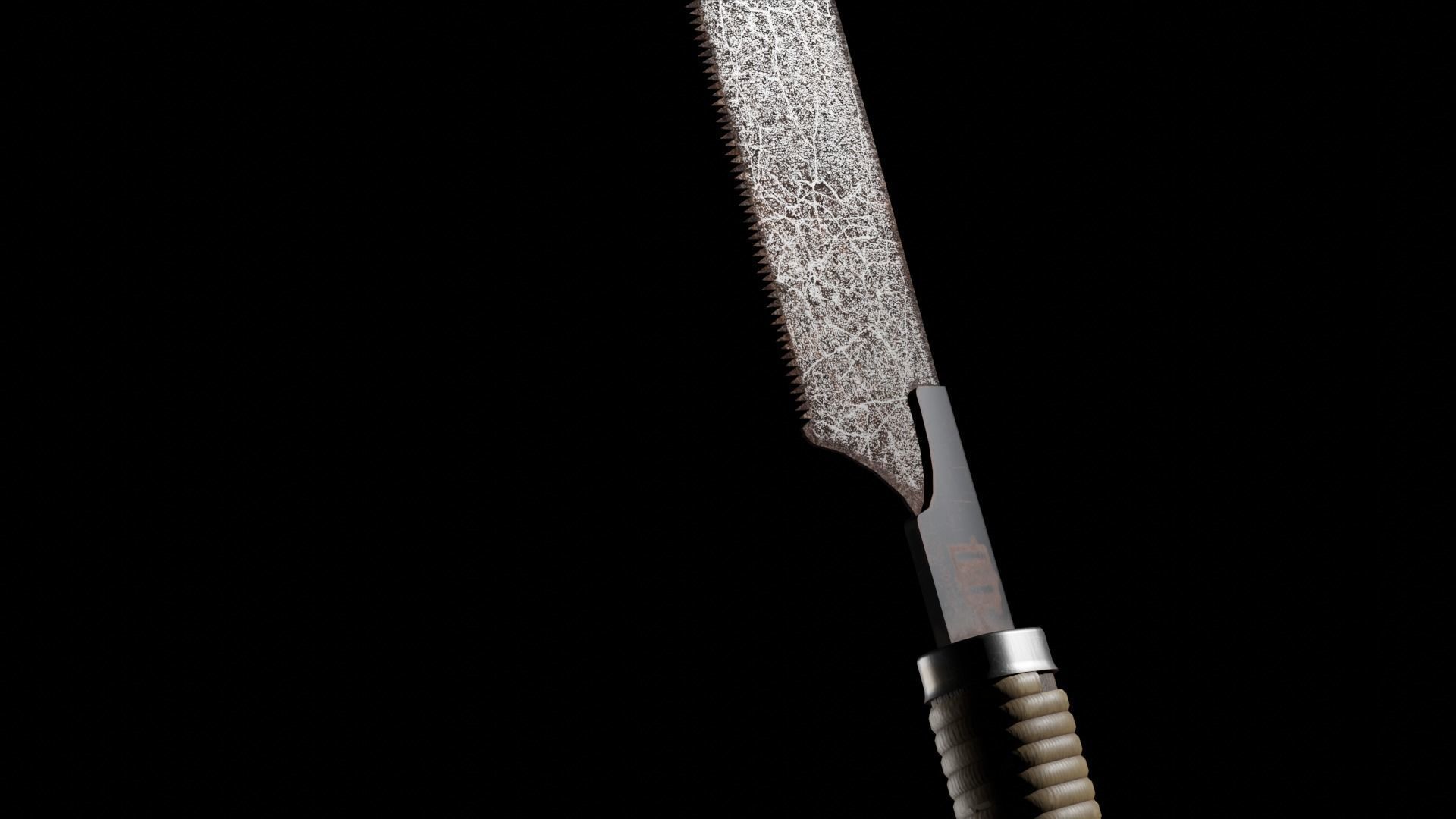 Nokogiri Japanese Sawblade Low-poly 3D model_2