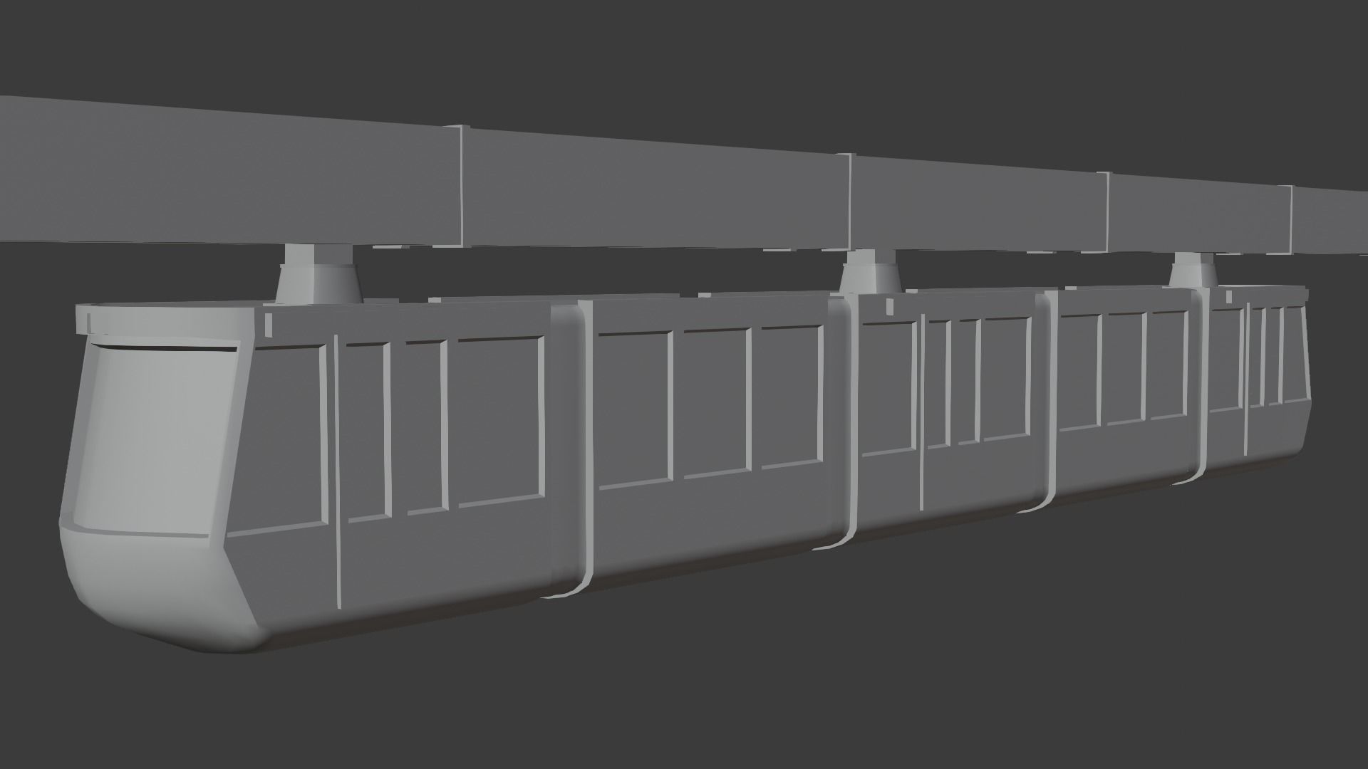 Elevated Monorail Free 3D model_8