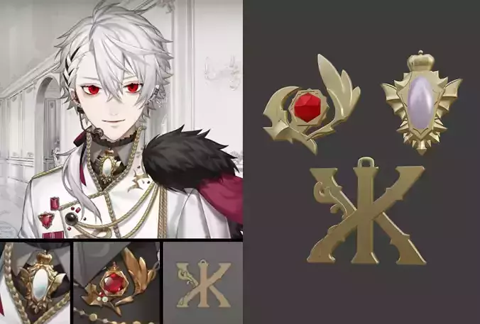 nijisanji Kuzuha ChroNoir accessories 3d model 3d printSTL