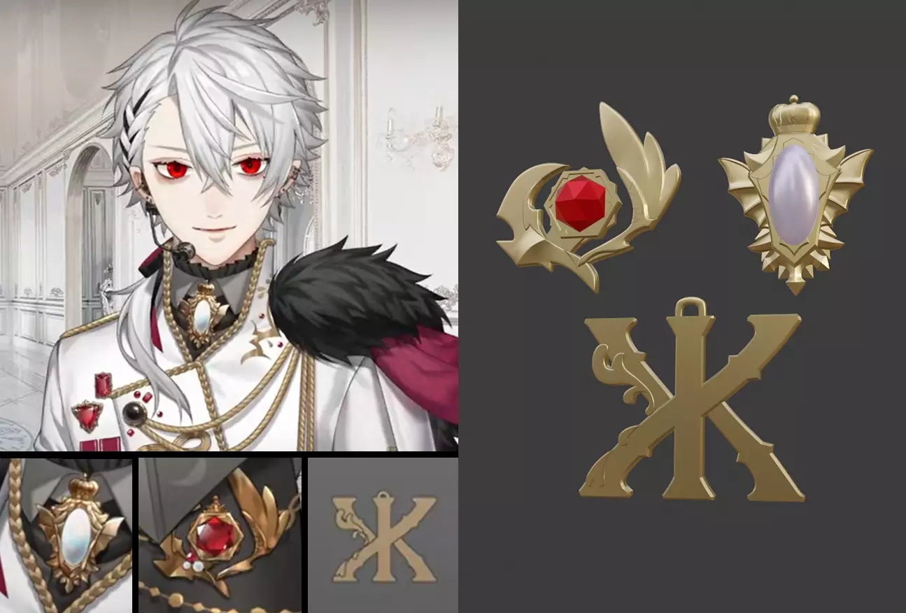 nijisanji Kuzuha ChroNoir accessories 3d model 3d printSTL 3D print model_0