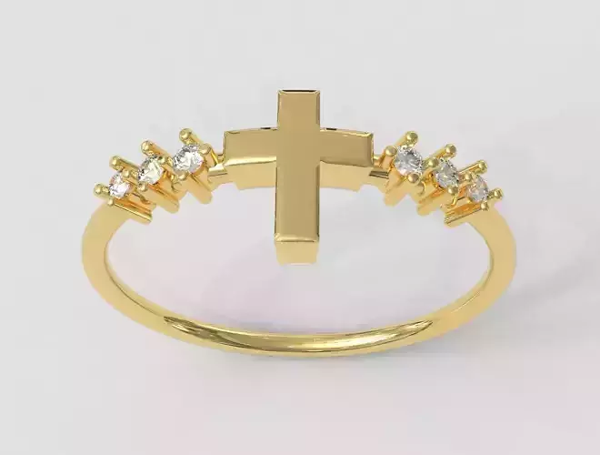 Cross Diamond Ring