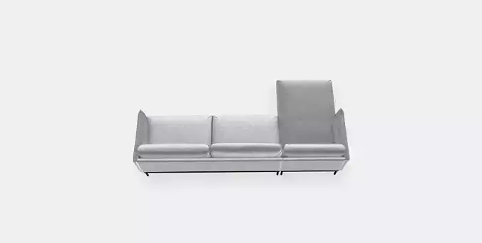 APPLARYD 4-seat sofa with chaise longue Low-poly 3D model