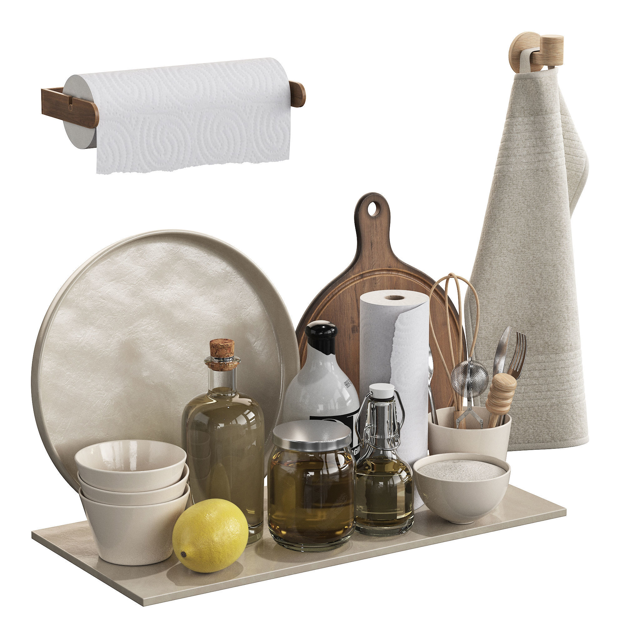Kitchen Accessories set 3D model_1