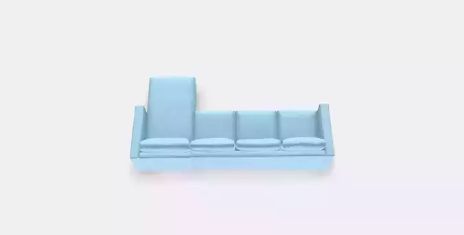VIMLE 4-seat sofa with chaise longue Low-poly 3D model