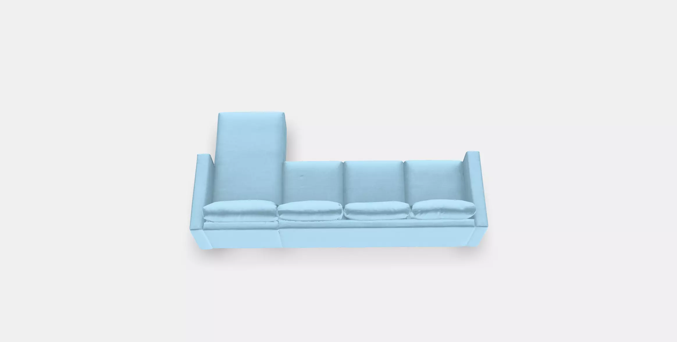 VIMLE 4-seat sofa with chaise longue Low-poly 3D model_0