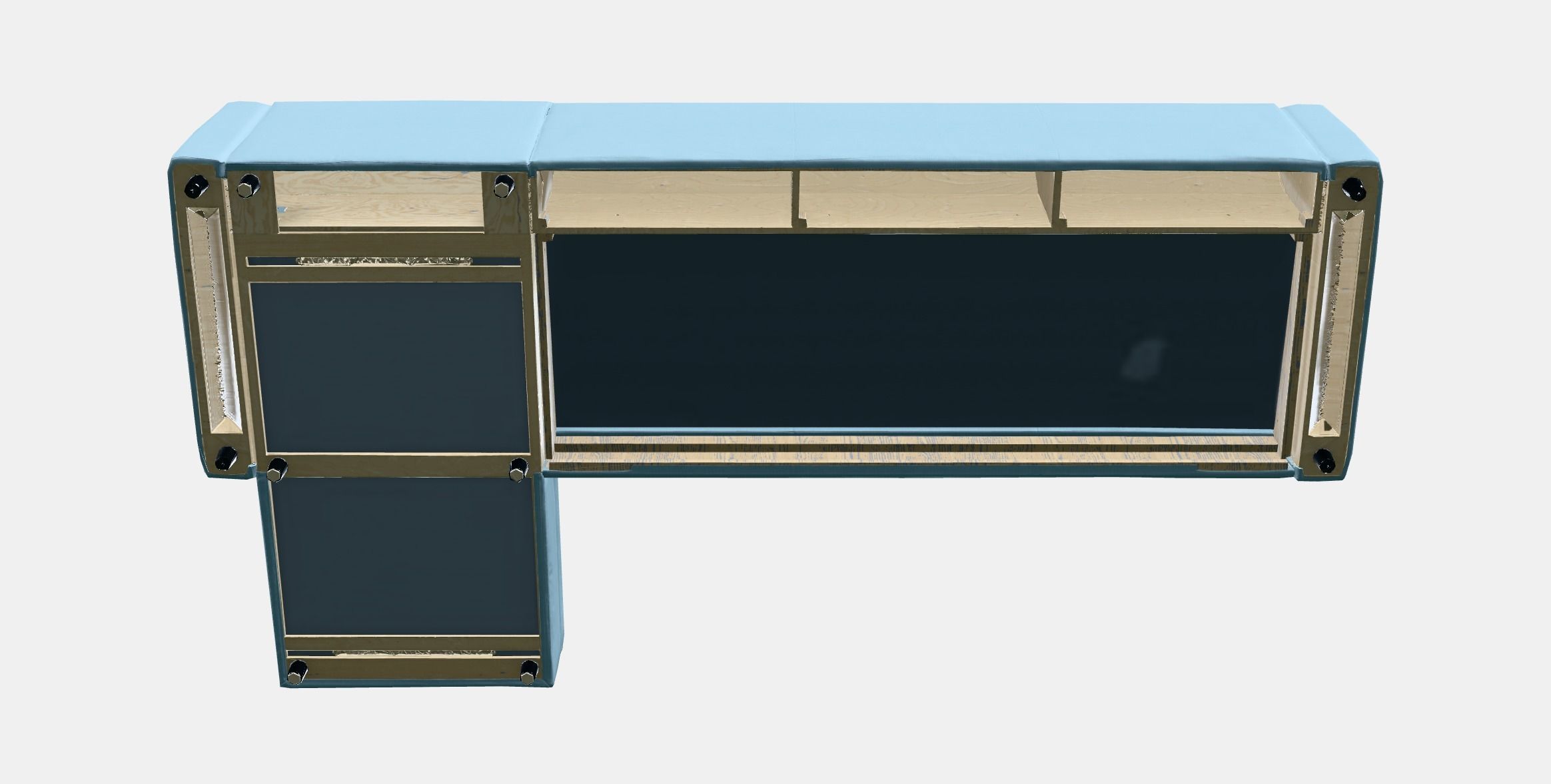 VIMLE 4-seat sofa with chaise longue Low-poly 3D model_10