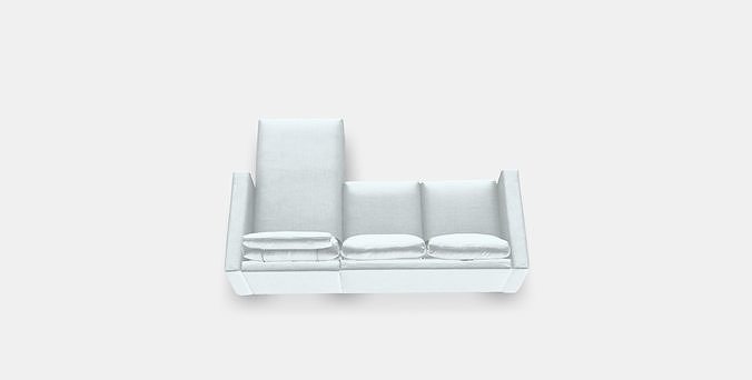VIMLE 3-seat sofa with chaise longue 1 Low-poly 3D model