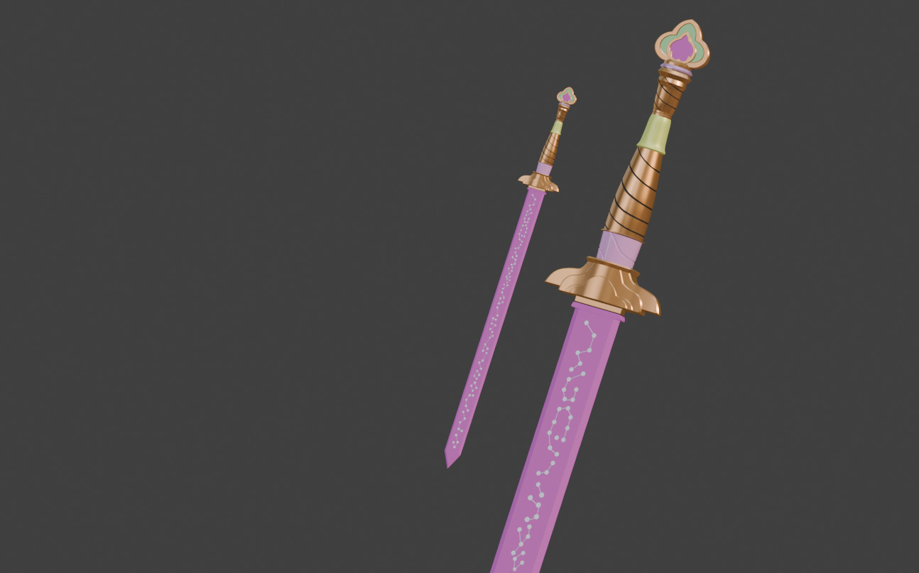 Kpop Demon Hunters Rumi Weapon Sword 3d Model STL 3D print model_1