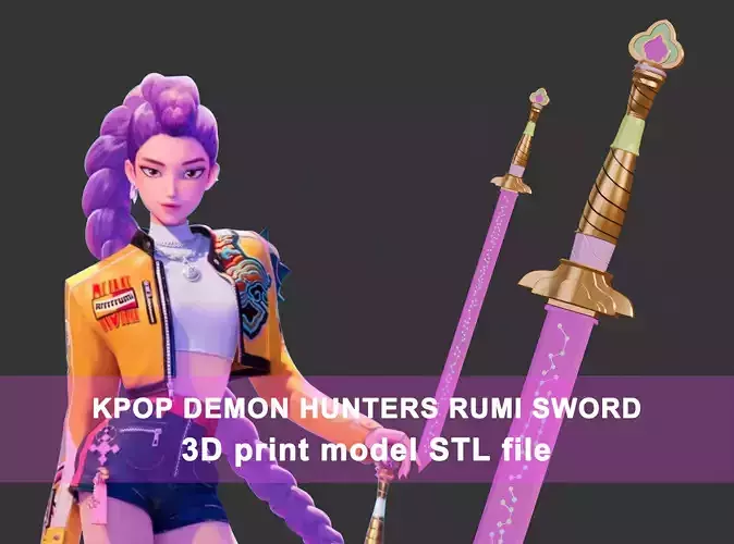 Kpop Demon Hunters Rumi Weapon Sword 3d Model STL 3D print model