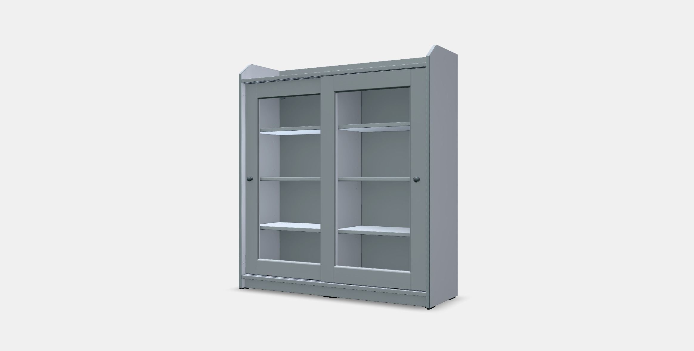 HAUGA Glass-door cabinet Low-poly 3D model_12