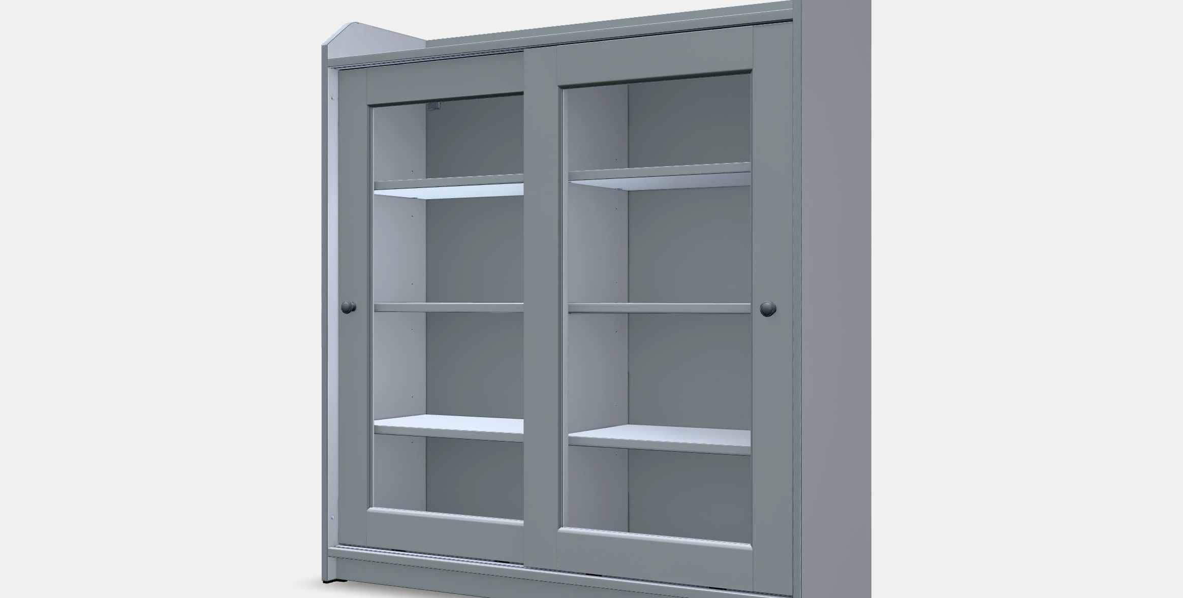 HAUGA Glass-door cabinet Low-poly 3D model_13