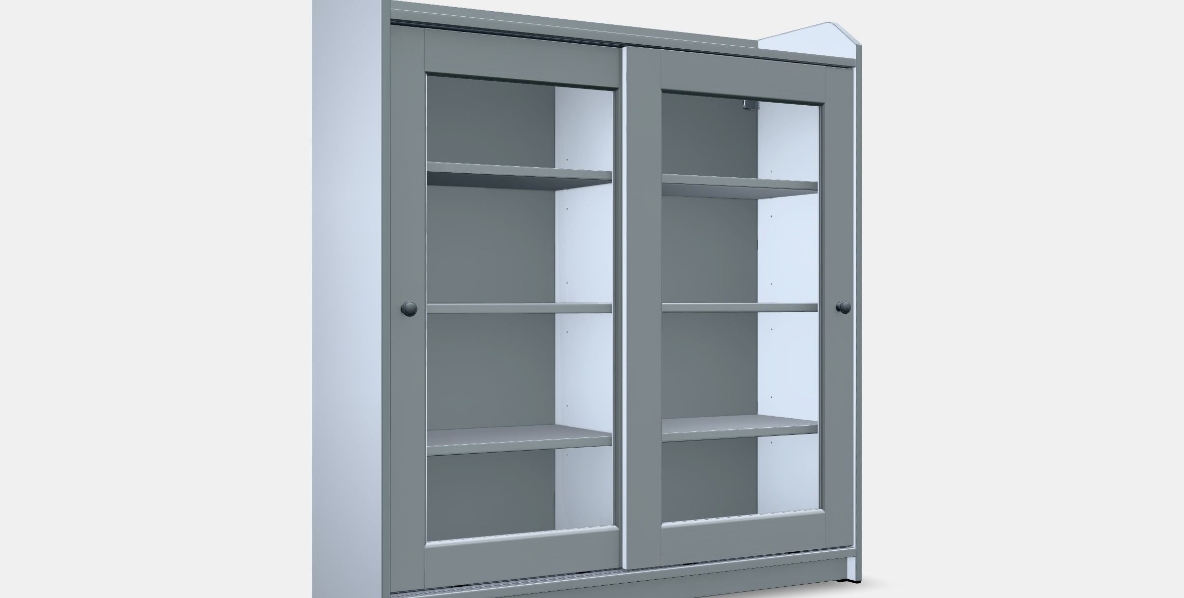 HAUGA Glass-door cabinet Low-poly 3D model_9