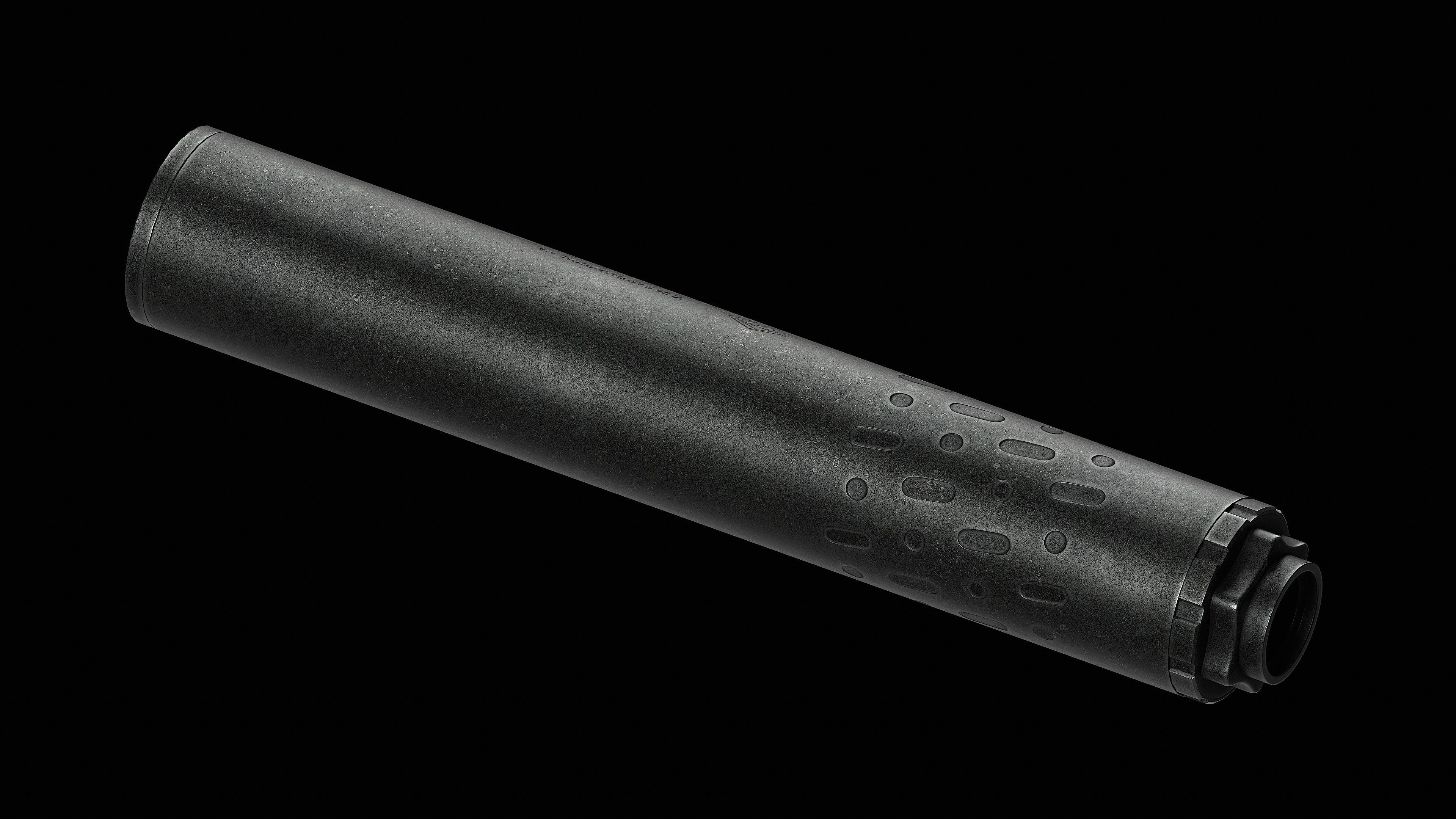 YHM Sidewinder M2 9mm Suppressor Low-poly 3D model_2