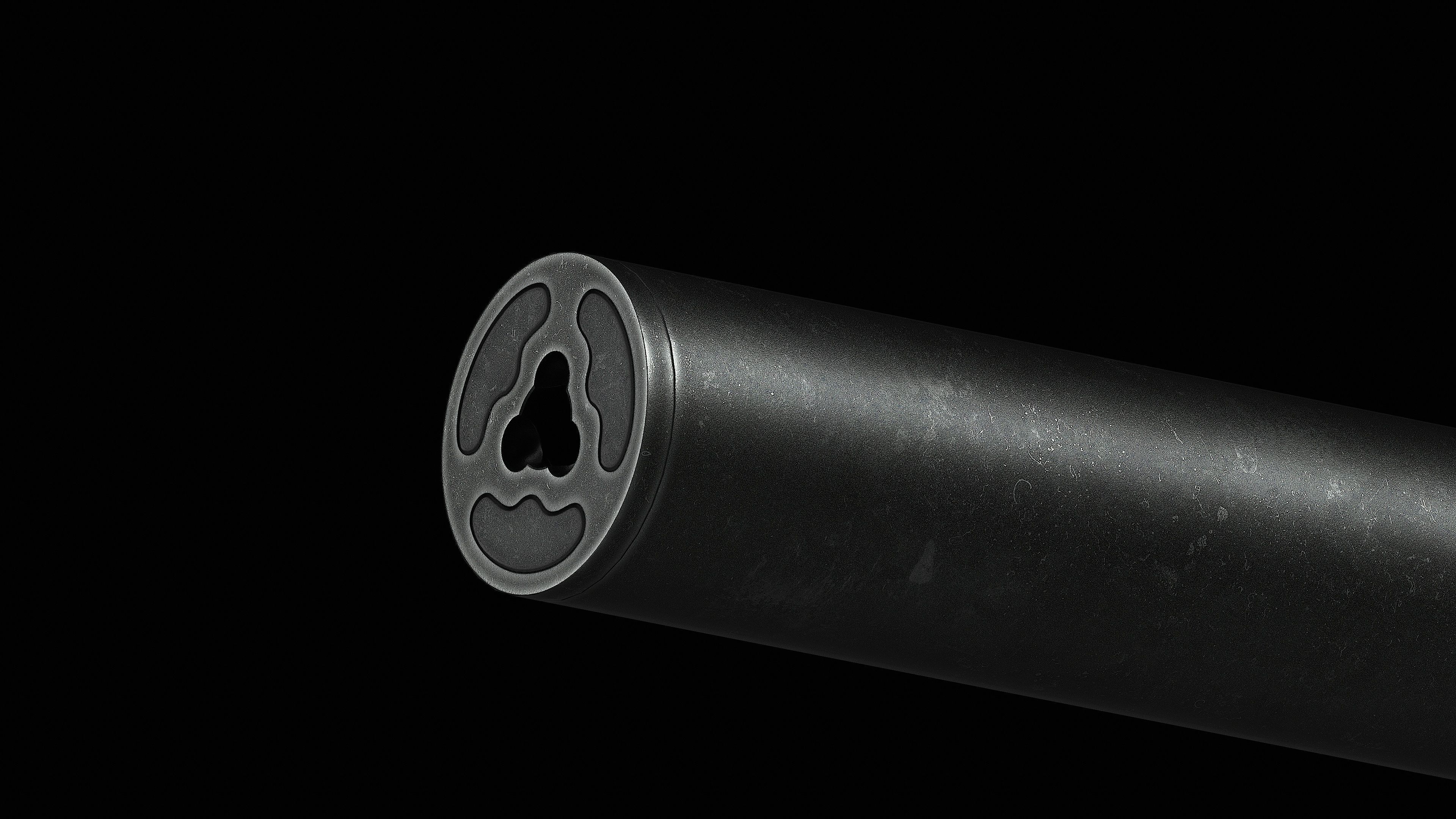 YHM Sidewinder M2 9mm Suppressor Low-poly 3D model_3