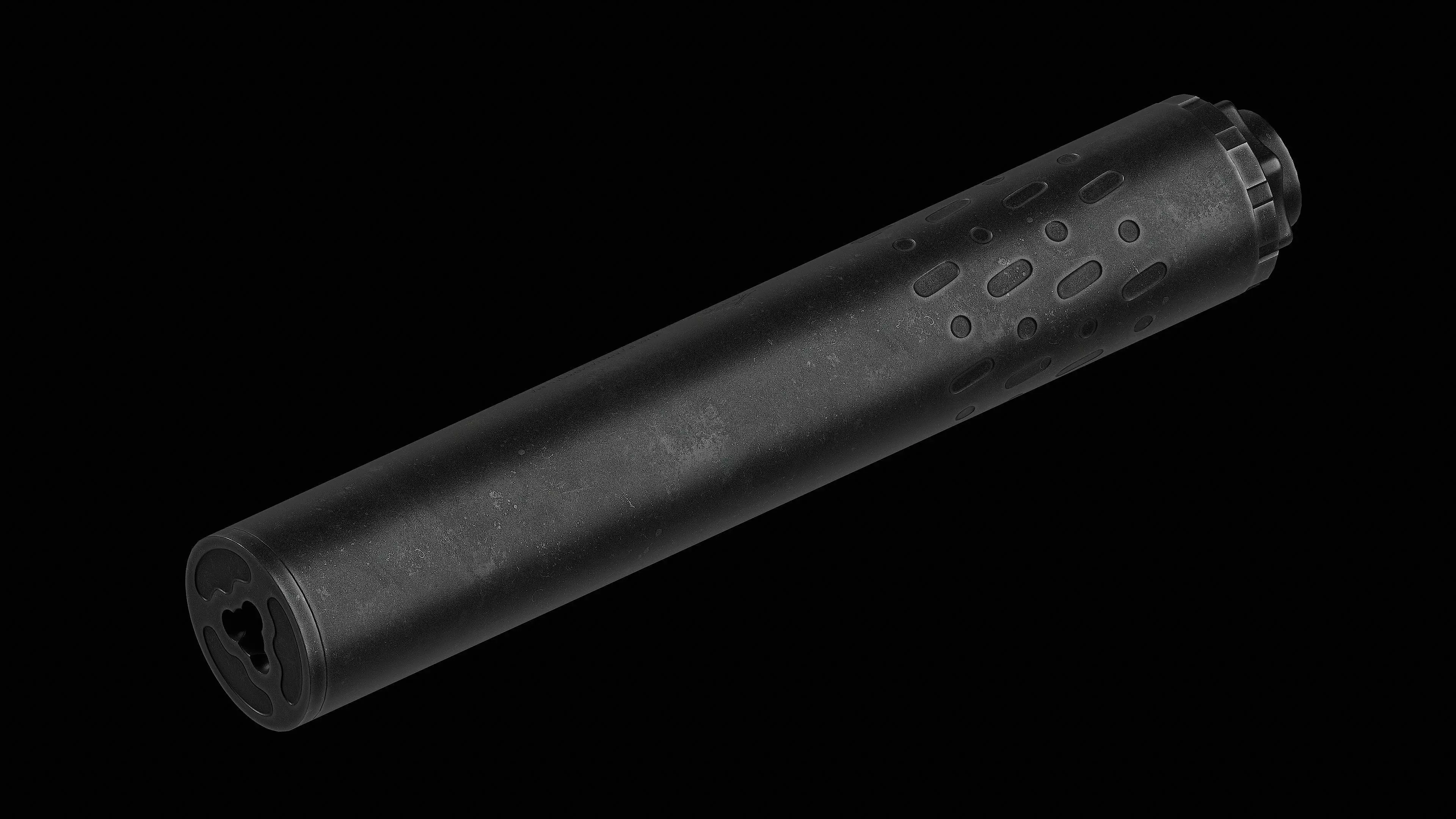 YHM Sidewinder M2 9mm Suppressor Low-poly 3D model_0