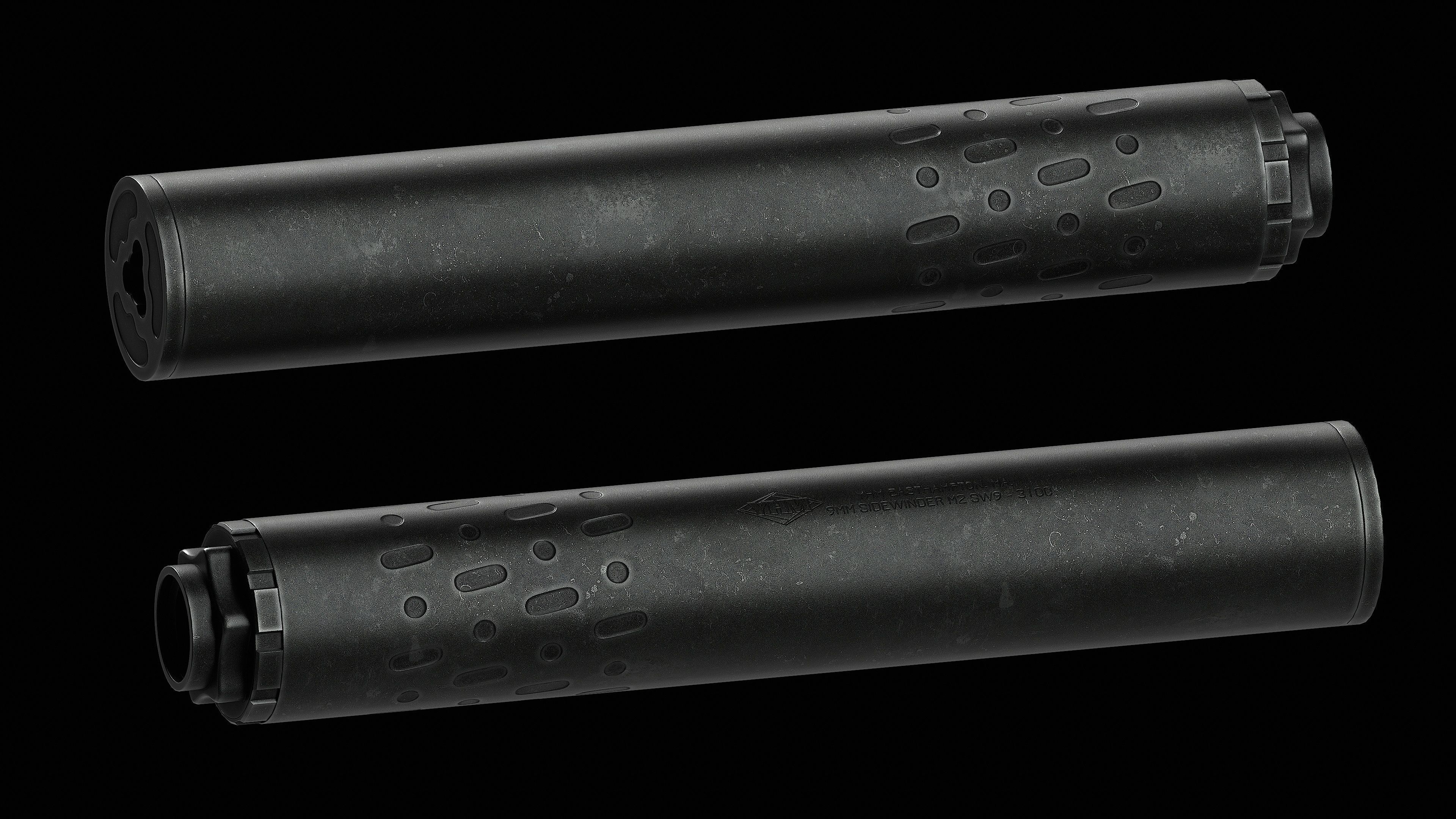 YHM Sidewinder M2 9mm Suppressor Low-poly 3D model_5