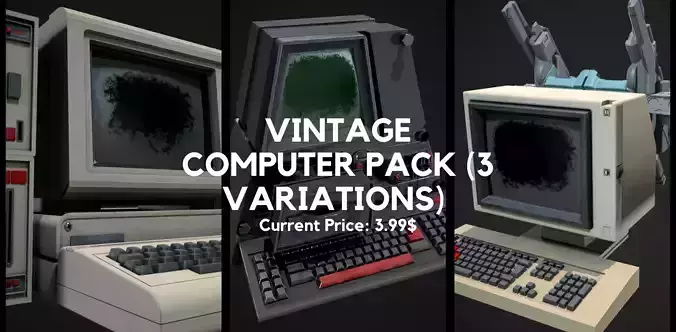 Retro Computer Pack - 3 Variations  3D model