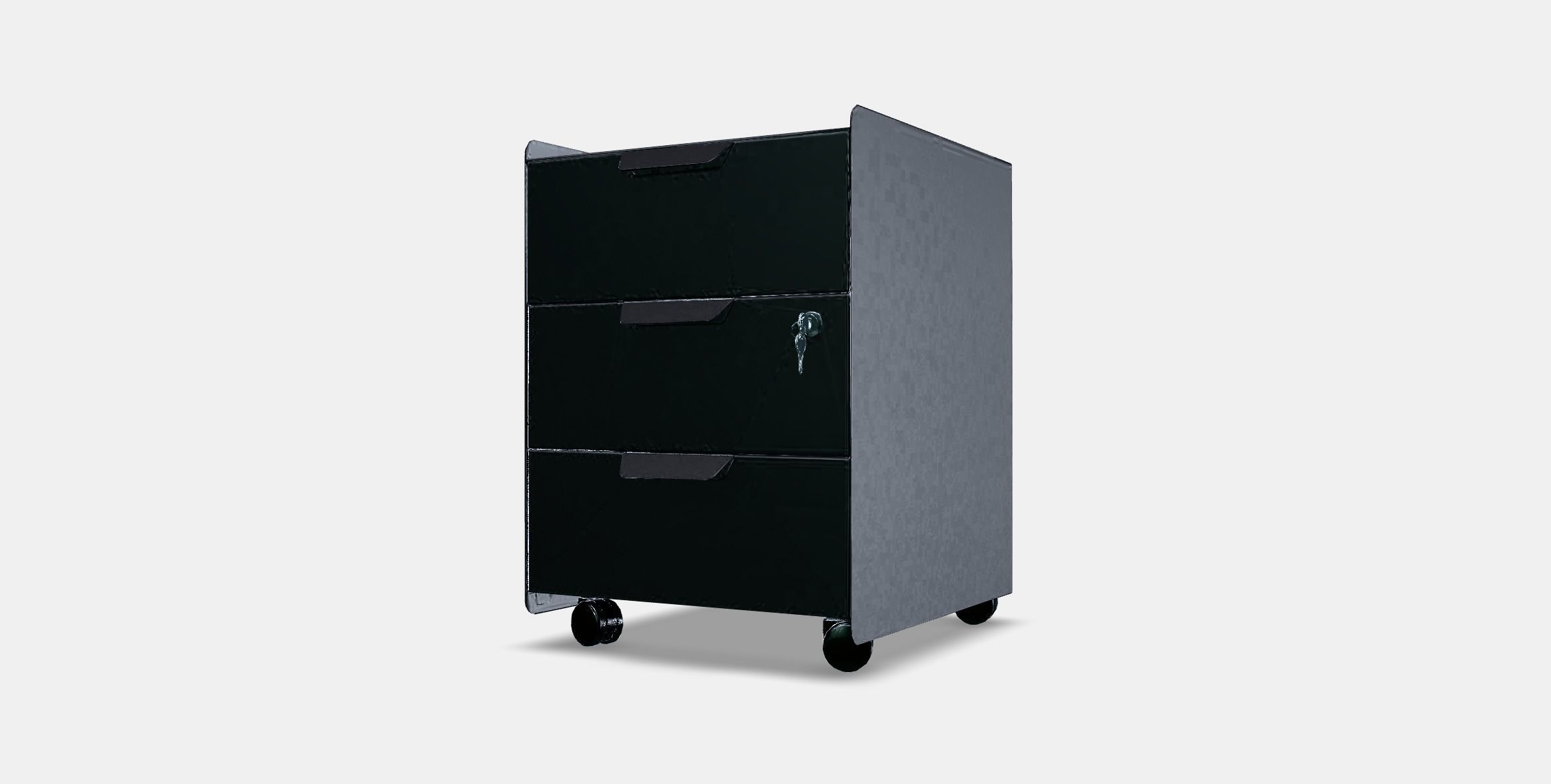 TROTTEN Drawer unit w 3 drawers on castors Low-poly 3D model_11