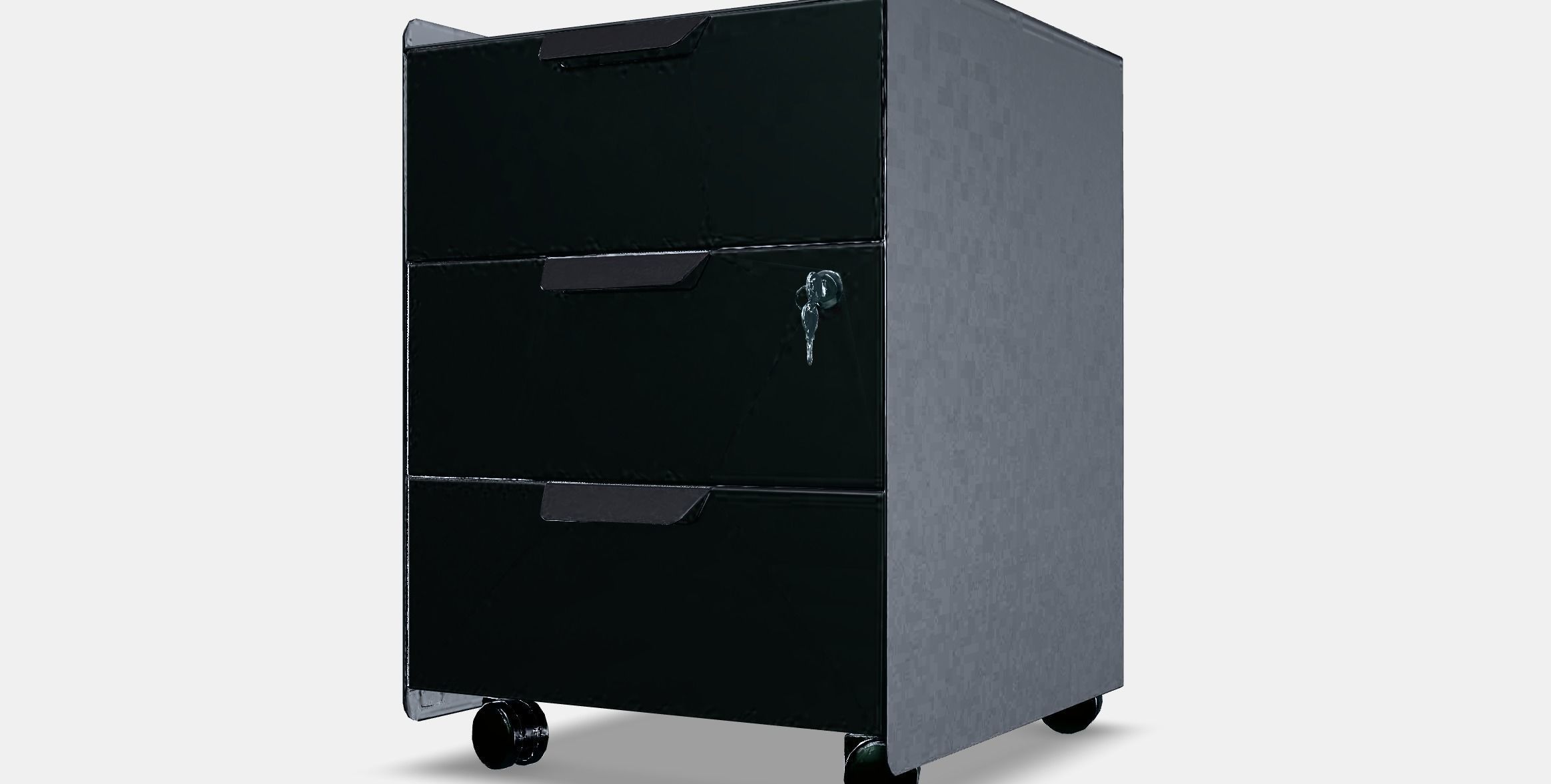TROTTEN Drawer unit w 3 drawers on castors Low-poly 3D model_13