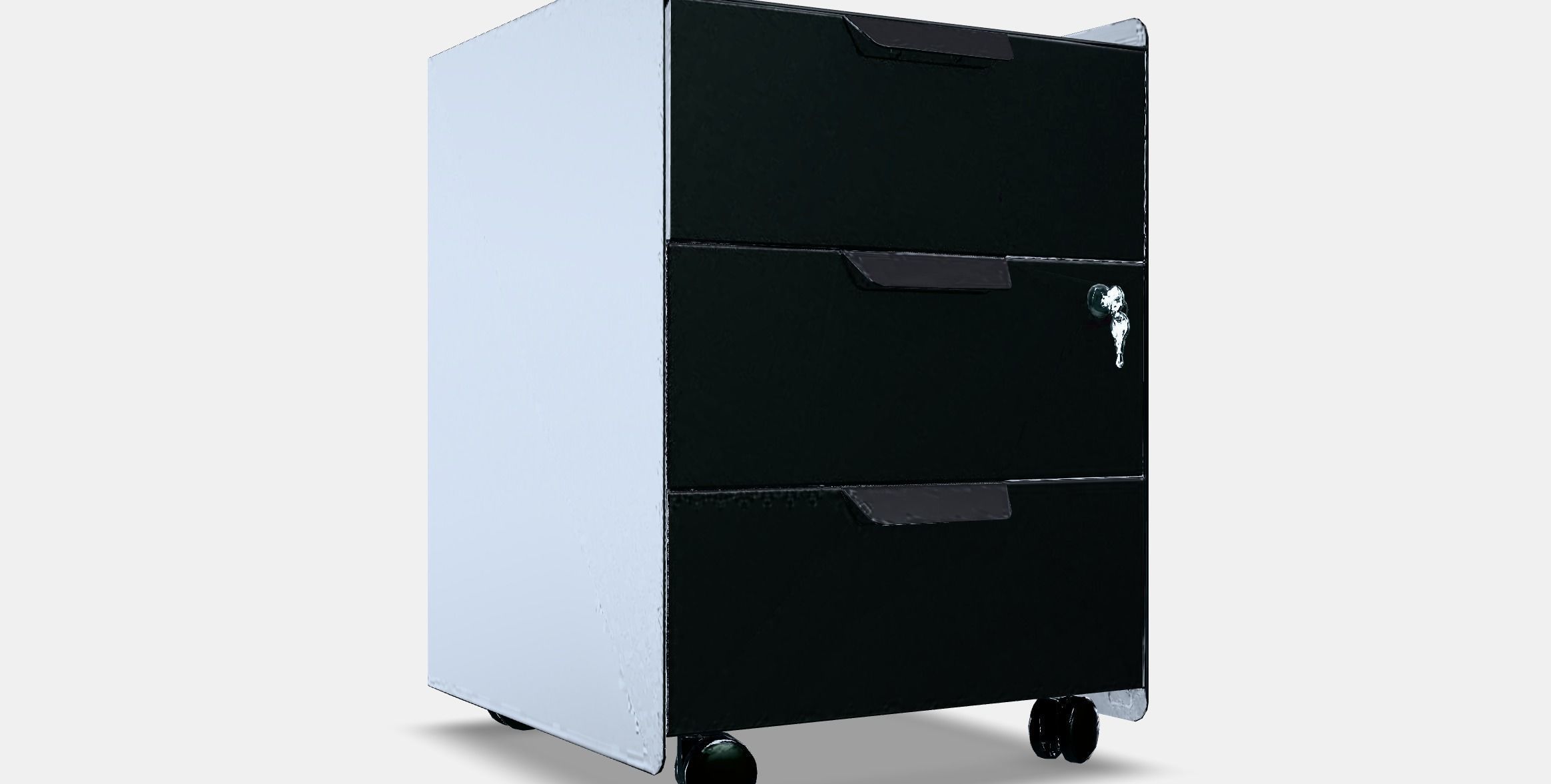 TROTTEN Drawer unit w 3 drawers on castors Low-poly 3D model_8