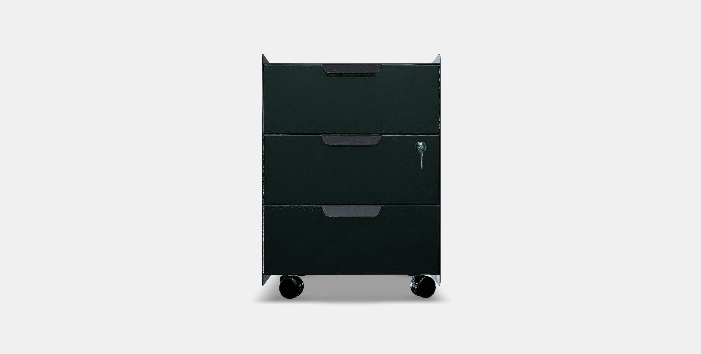 TROTTEN Drawer unit w 3 drawers on castors Low-poly 3D model_10