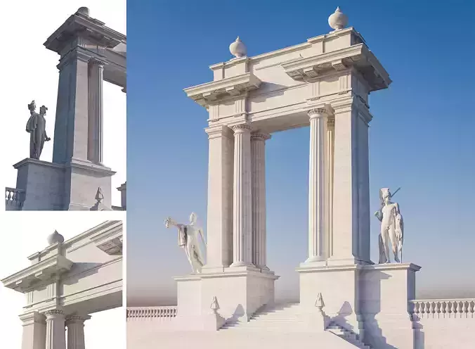 Entrance group Portal   Arched opening  Gate  Doric column