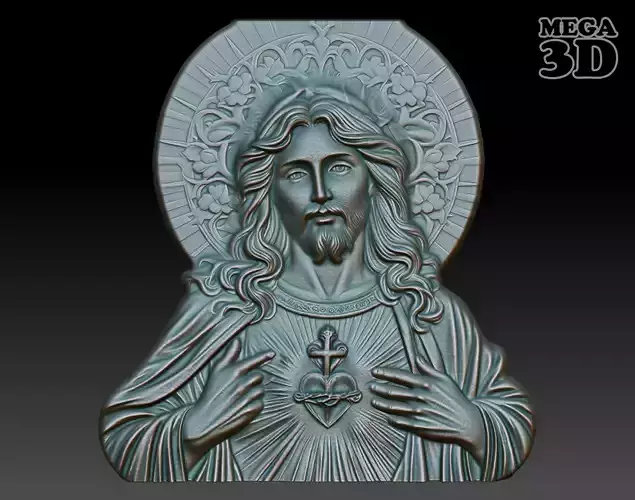 Jesus Portrait basrelief 09 240604