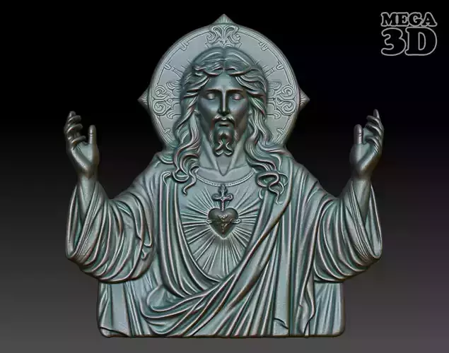 Jesus Portrait basrelief 03 240604