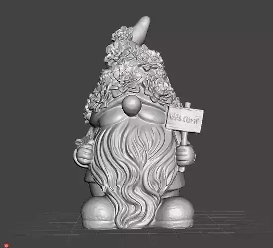 welcome gnome and butterfly garden decoration 3D print model