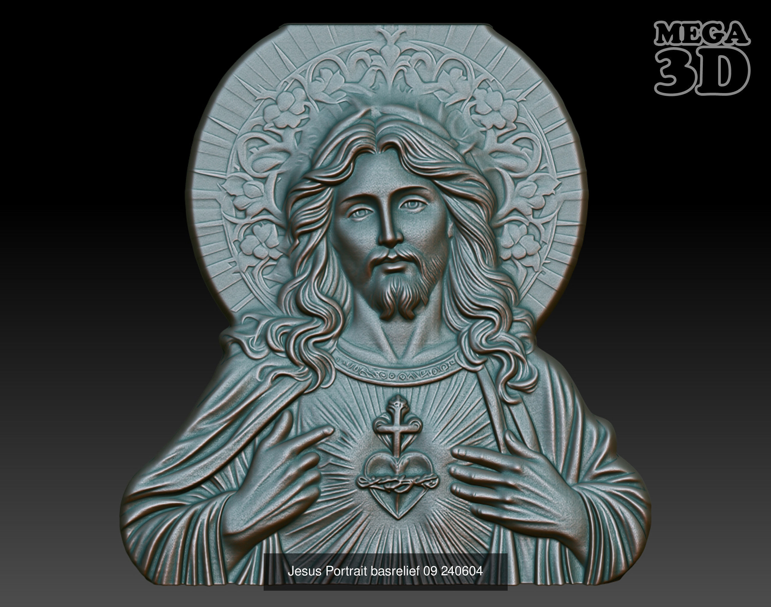 Jesus Portrait basrelief Pack A 240604 3D Model Collection_1