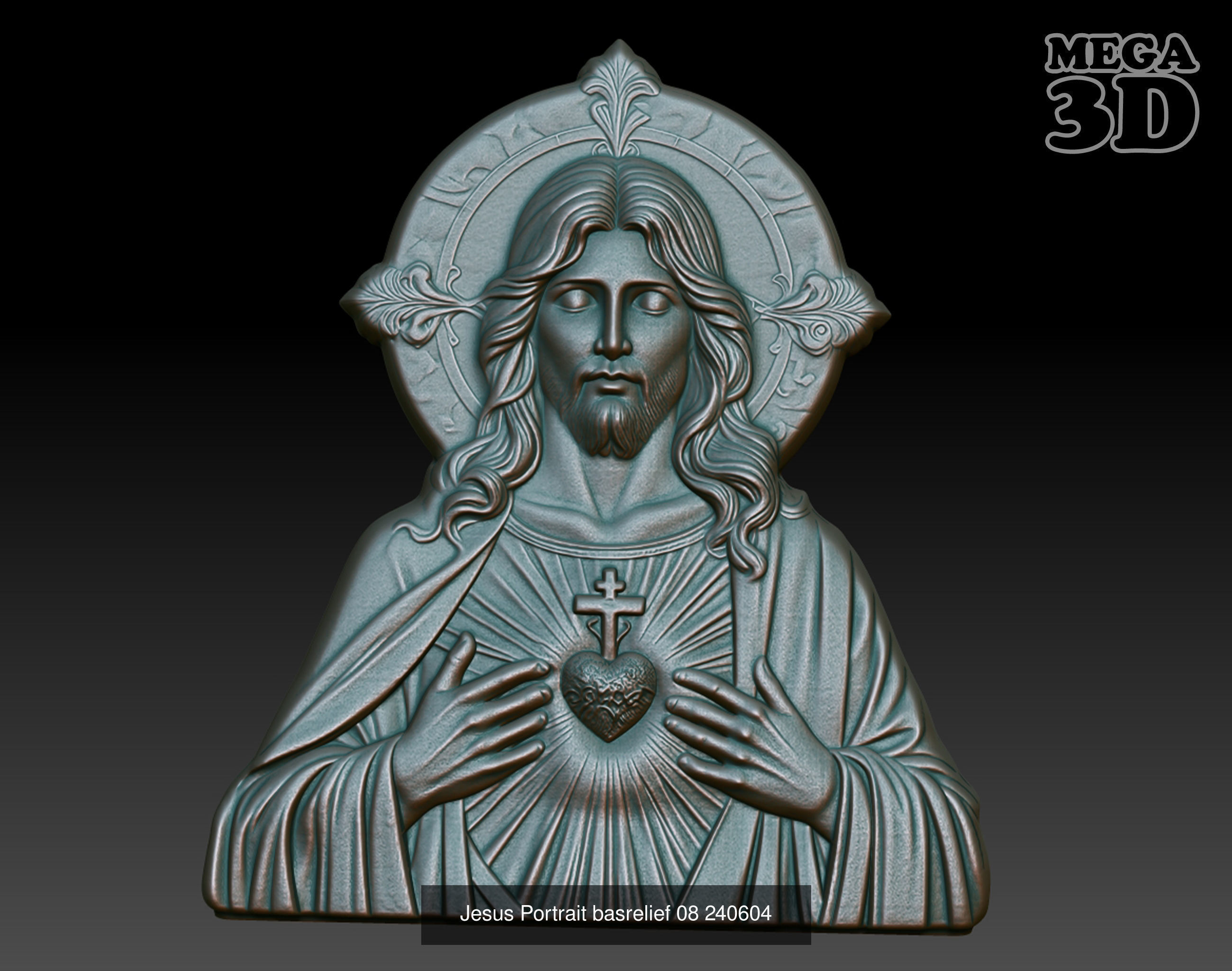Jesus Portrait basrelief Pack A 240604 3D Model Collection_2