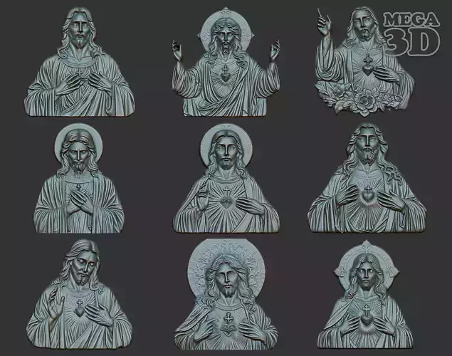 Jesus Portrait basrelief Pack A 240604