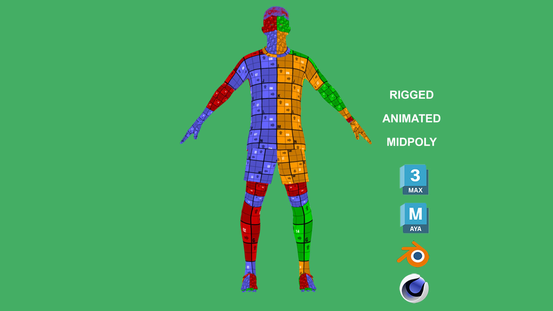 3D Rigged Christian Pulisic AC Milan 2024 3D model_5