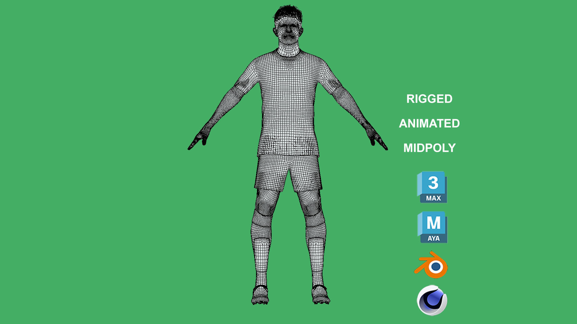 3D Rigged Christian Pulisic AC Milan 2024 3D model_4