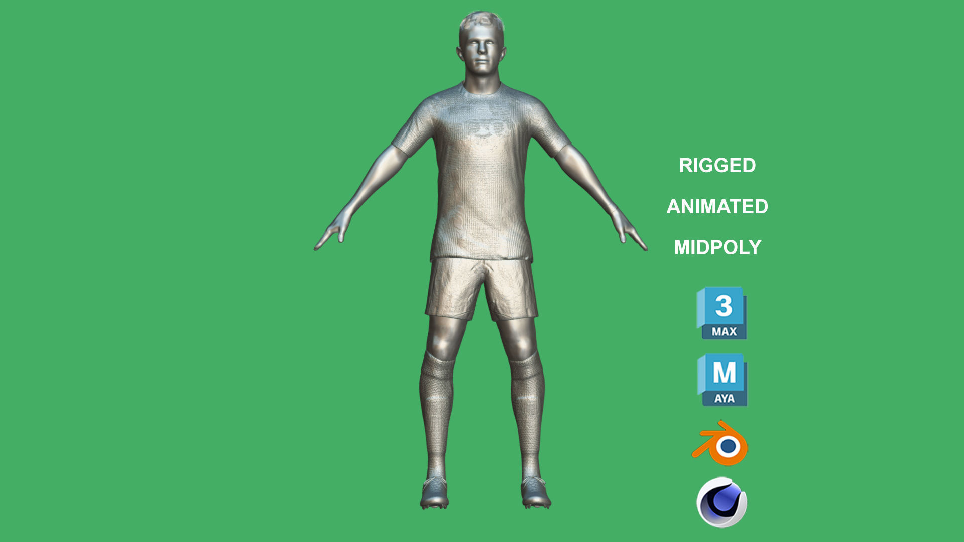 3D Rigged Christian Pulisic AC Milan 2024 3D model_3