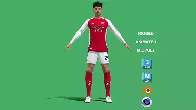 3D Rigged Kai Havertz EPL 2025
