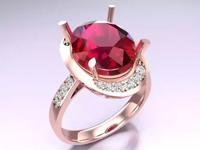 Oval Stone Ring - Womens  Rings - N311354