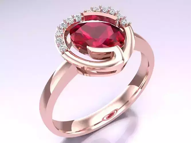 Oval Stone Ring - Womens  Rings - N311414