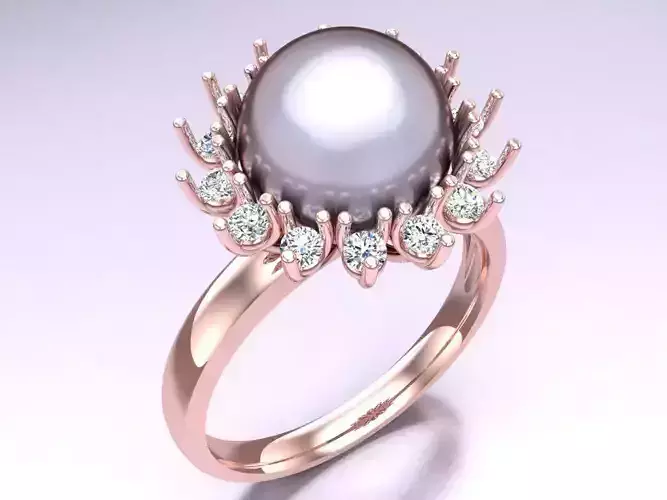 Pearl Ring - Womens Rings  -  N311419 3D print model