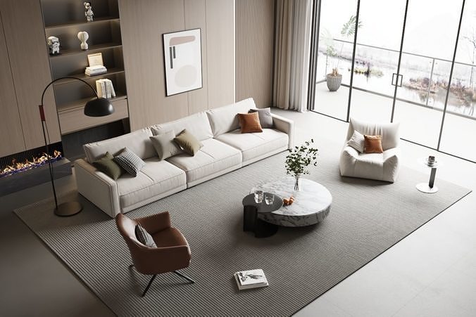 Modern living room-5 3D model