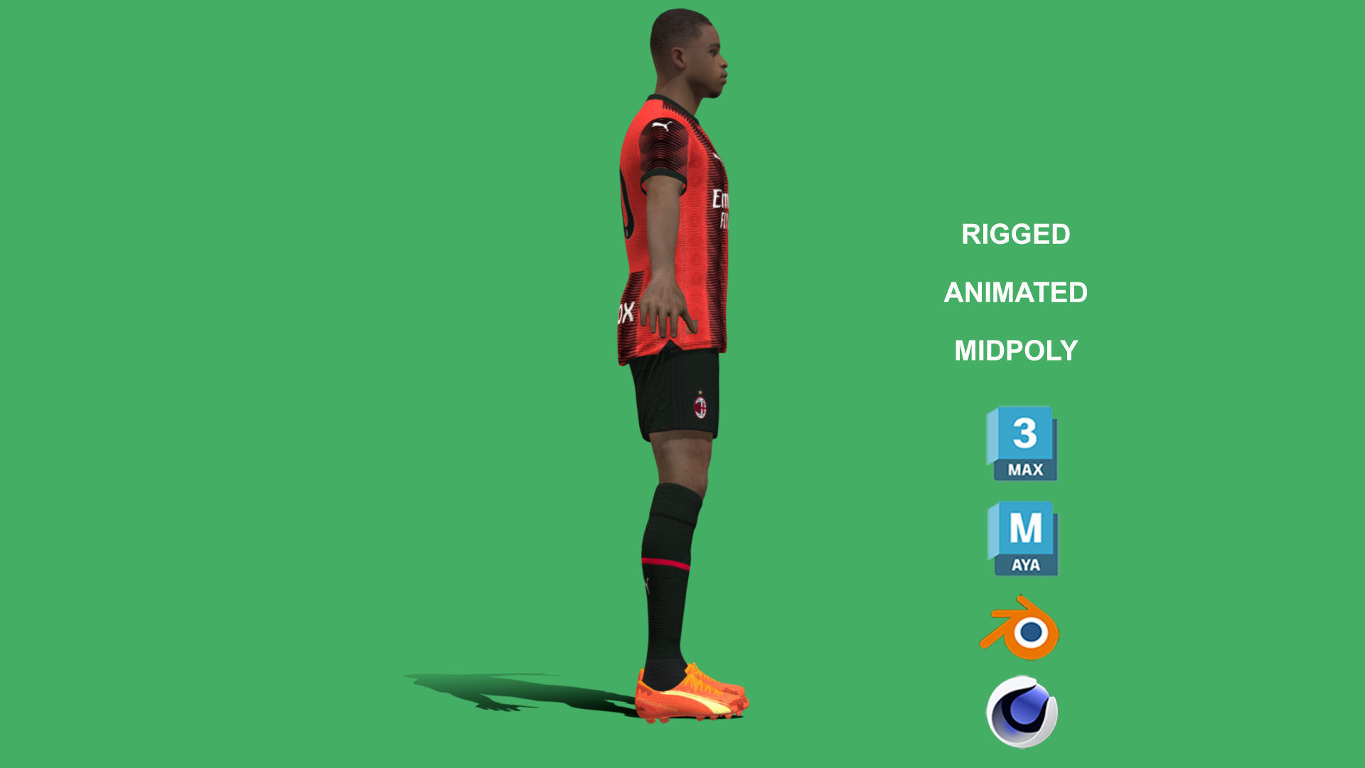 3D Rigged Pierre Kalulu AC Milan 2024 3D model_7