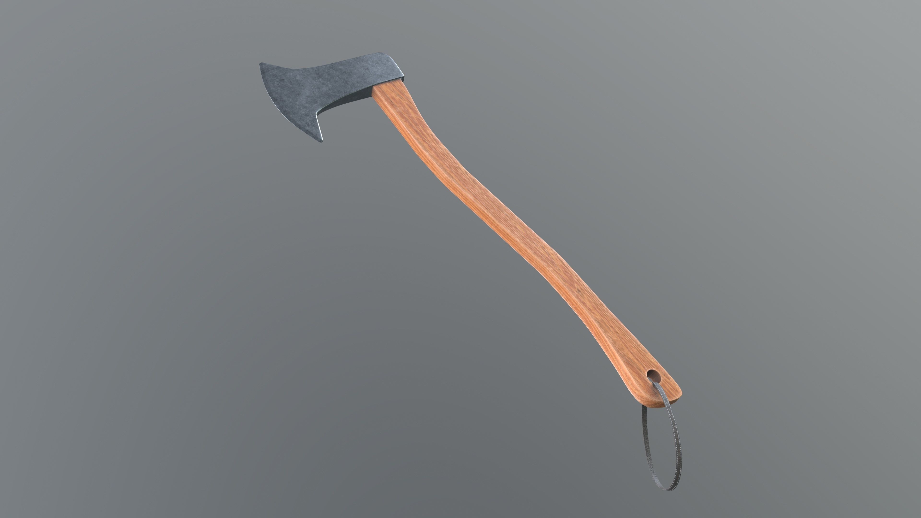 Axe Wooden Handle 3D model_4