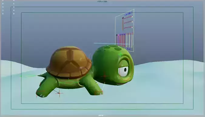3D Cartoon Tortoise for CGI with Rigging
